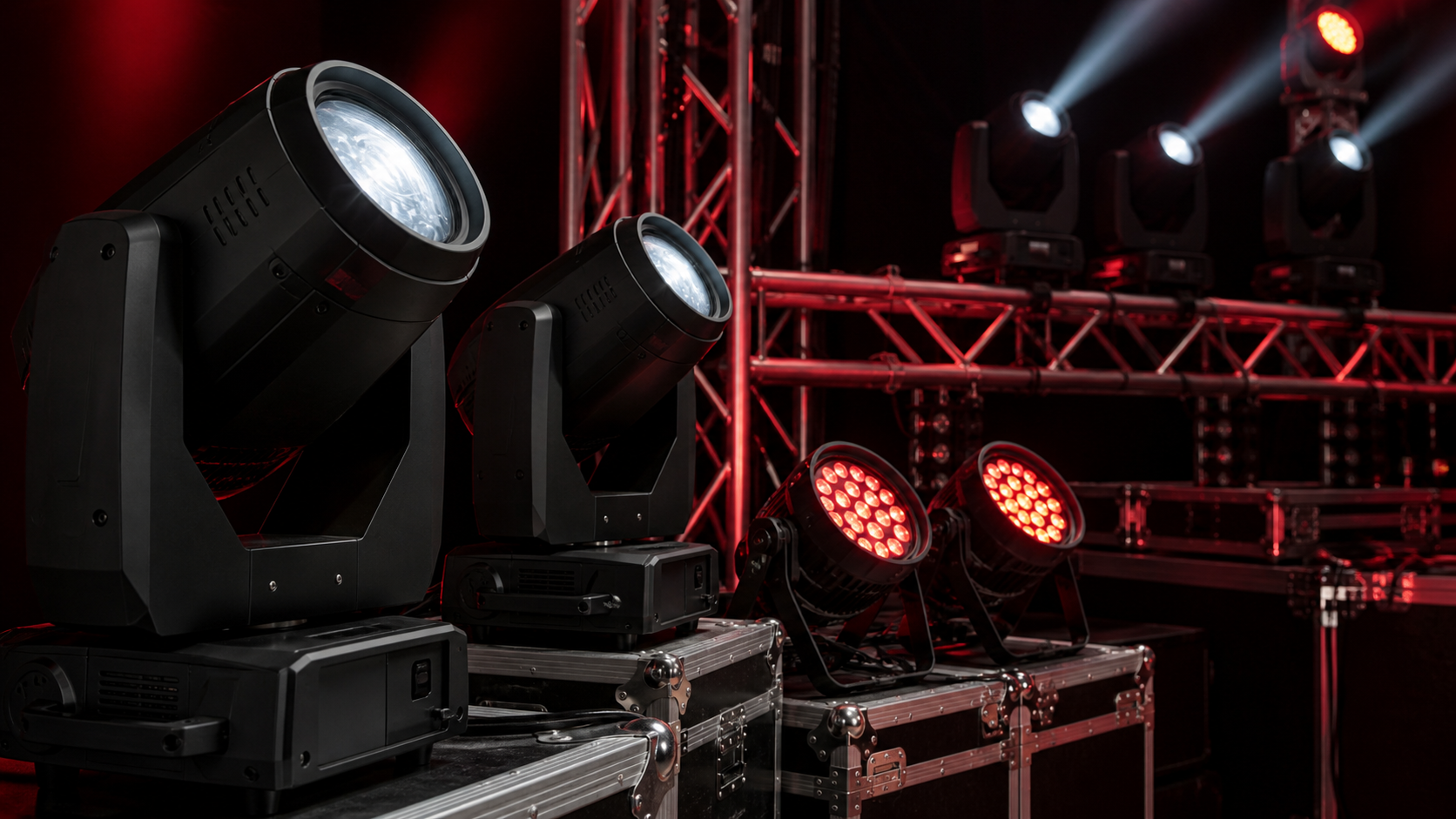 Equipamentos profissionais de iluminação para eventos